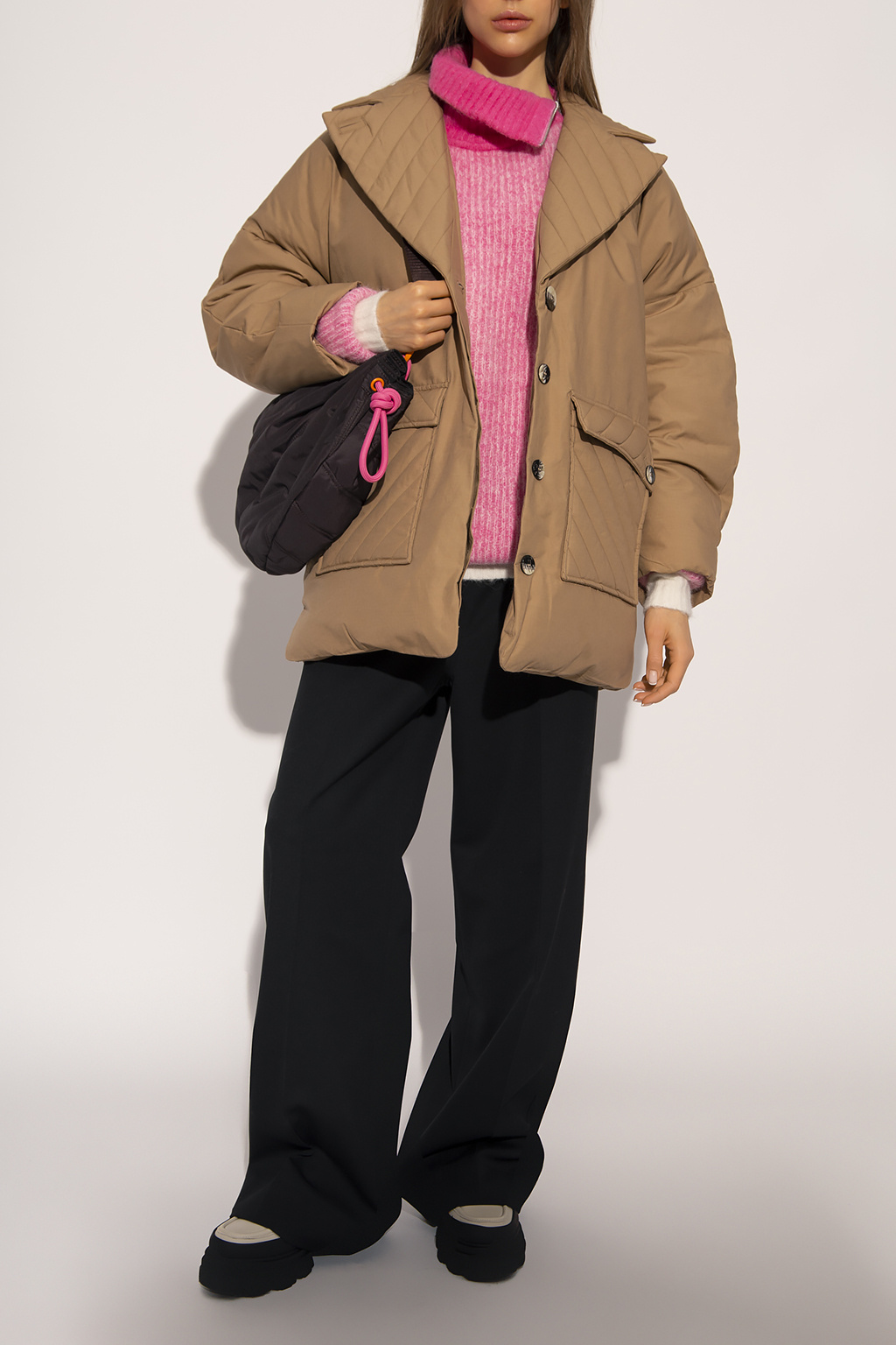 【関税&送料込み】Ganni Clothes clothing key-chains box usb women xxl shoe-care - 粉色罗纹